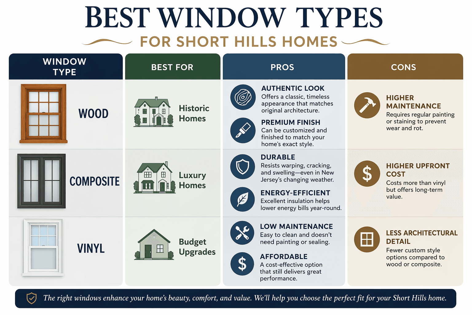 Best windows for Short Hills homes