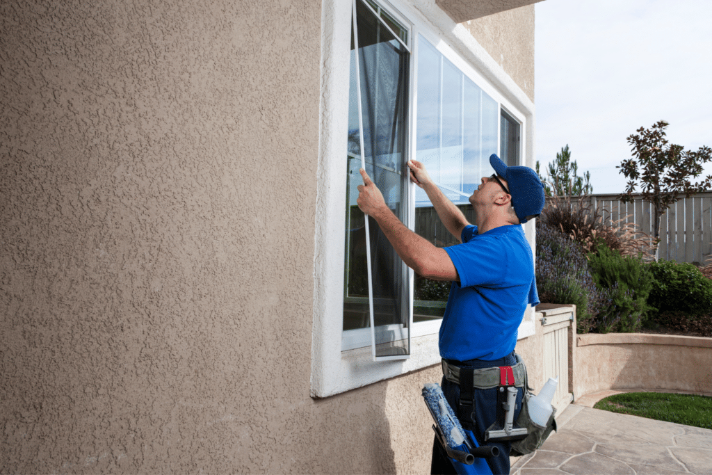 A general contractor replacing windows without replacing frames.